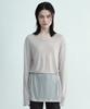 MILLO WOMEN Sheer Tencel Strap T-Shirt [Light Grey]