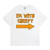 Ik ben met Creepy Funny Halloween Grafisch T-shirt Unisex Dameskleding Retro Mode Harajuku T-shirt Cropped Top Dames