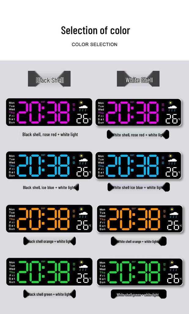 Multifunctional Living Room Wall Clock with Temperature Display and Alarm