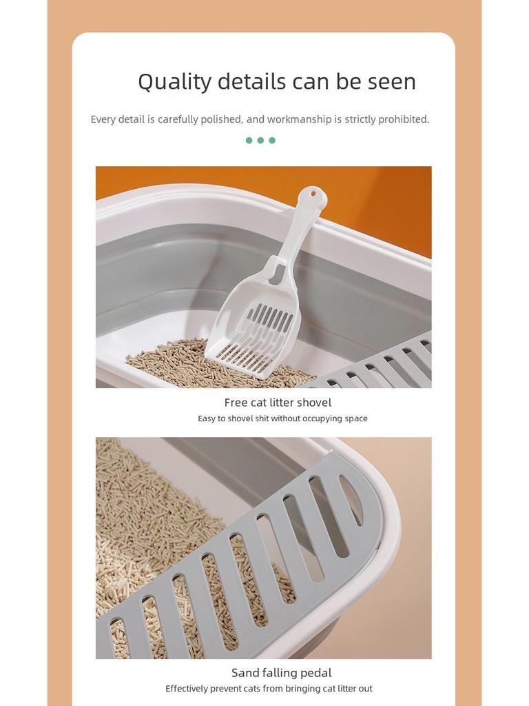 Faltbare, halbgeschlossene Katzentoilette – übergroß, spritzwassergeschützt, leicht zu reinigen