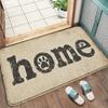 Brown Home Black Handwritten Carpet Mat Anti-Slip Rubber Backing Rug for Entryway Front Door Mat Hallway Home Decoration Durable