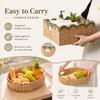 Natural Water Hyacinth Storage Basket Handwoven Open Top Handwoven Storage Basket Sturdy Multipurpose Wicker Organizer Tray
