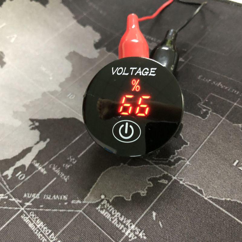 Car Motorcycle DC 5V-48V LED Panel Digital Voltage Meter Battery Capacity Display Voltmeter with Touch ON OFF Switch