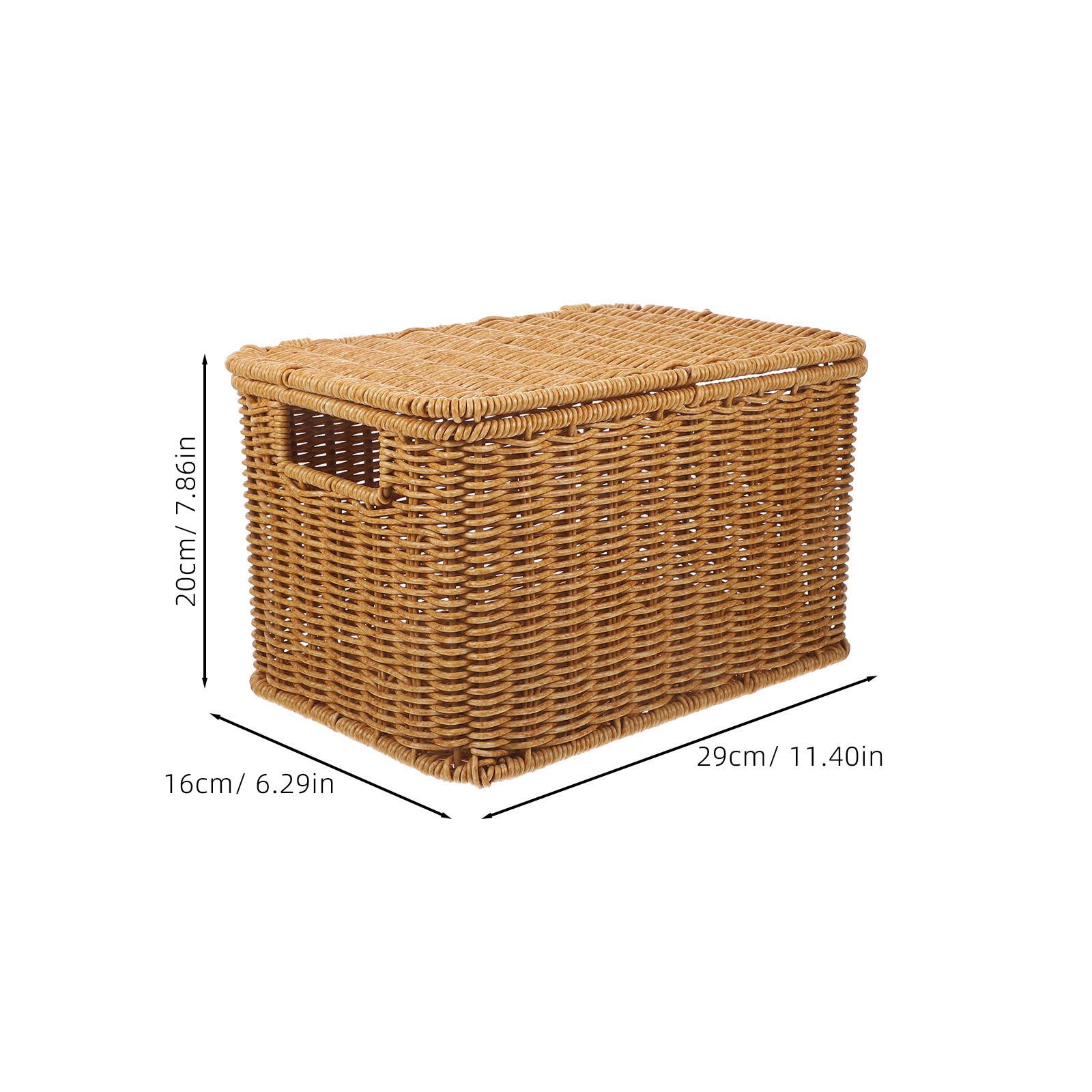 

Basket Woven Storage Box Multi Function Basket Decorative Container Home Bins Indoor Clothes Toy Holder Lightweight Basket 29X19CM