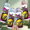 1PC Life Abstract Colorful Splash Graffiti 750ml Color Plastic Sports Water Bottle Leakproof Flip Straw Lid Suitable for Sports Office Home Use