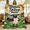 1pc Sheep Shaun Outdoor Blanket Lightweight Flannel, Soft & Warm, All-Season Use for Sofa, Outdoor, Camping, Living Room, Office081