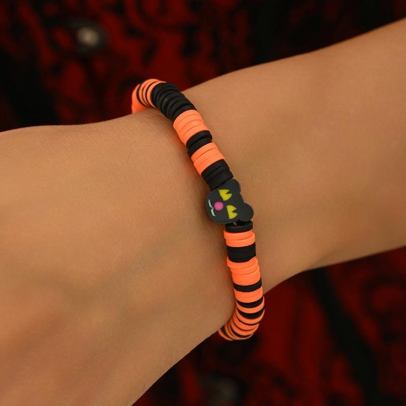 

Хэллоуин браслет из мягкой полимерной глины украшения новый смешной темный ветер призрак скелет ручной работы браслет