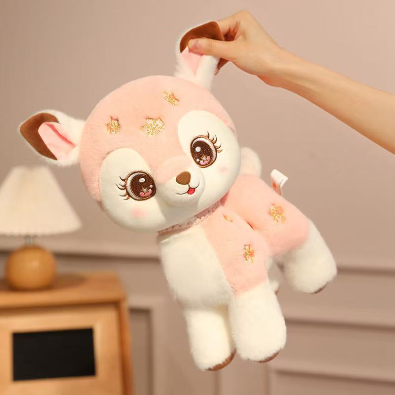 Muñeco de Ciervo Sika de 15/25/33 cm Juguete de Peluche Relleno Muñeco Hecho a Mano Dibujos Animados Anime Almohada Linda Regalo de Cumpleaños para Niños Muñeco Divertido