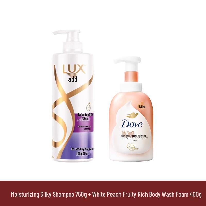 Lux Hydrating Shampoo & Peach Bubble Bath Set