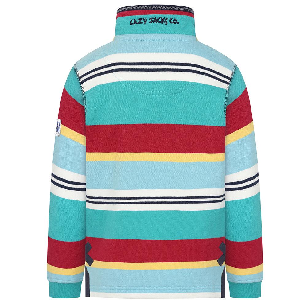 Lazy Jacks Boys Striped Quarter Zip Sweatshirt