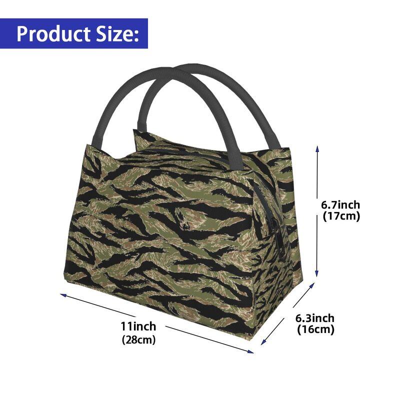 Tiger Stripe Print Thermal Lunch Bag Women Men Large Capacity Reusable Waterproof Insulated Lunch Box for Travel Picnic Work