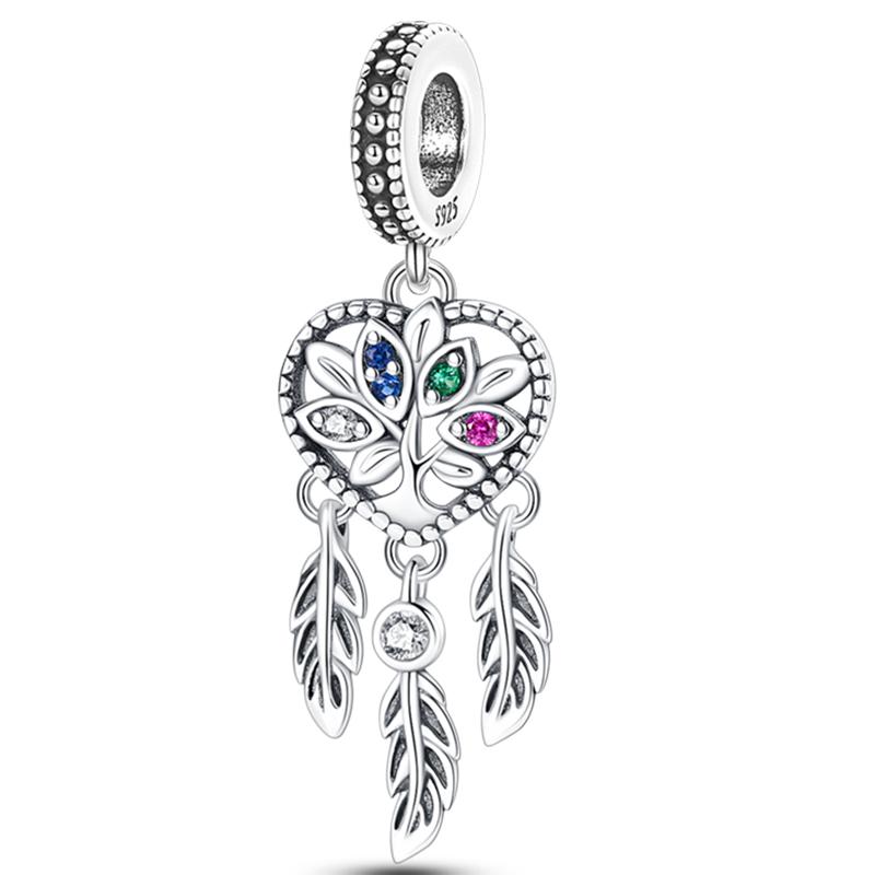 Copper Colorful Dreamcatcher Charms Pendants Fit Original Bracelets Exquisite Diy Birthday Jewelry Gift