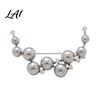 Rhinestone Brooch Pin Curved Design Imitation Pearl Lapel Versatile Daily Wear Pearlescent Texture Badge for Coats Shirts Scarves Accessories