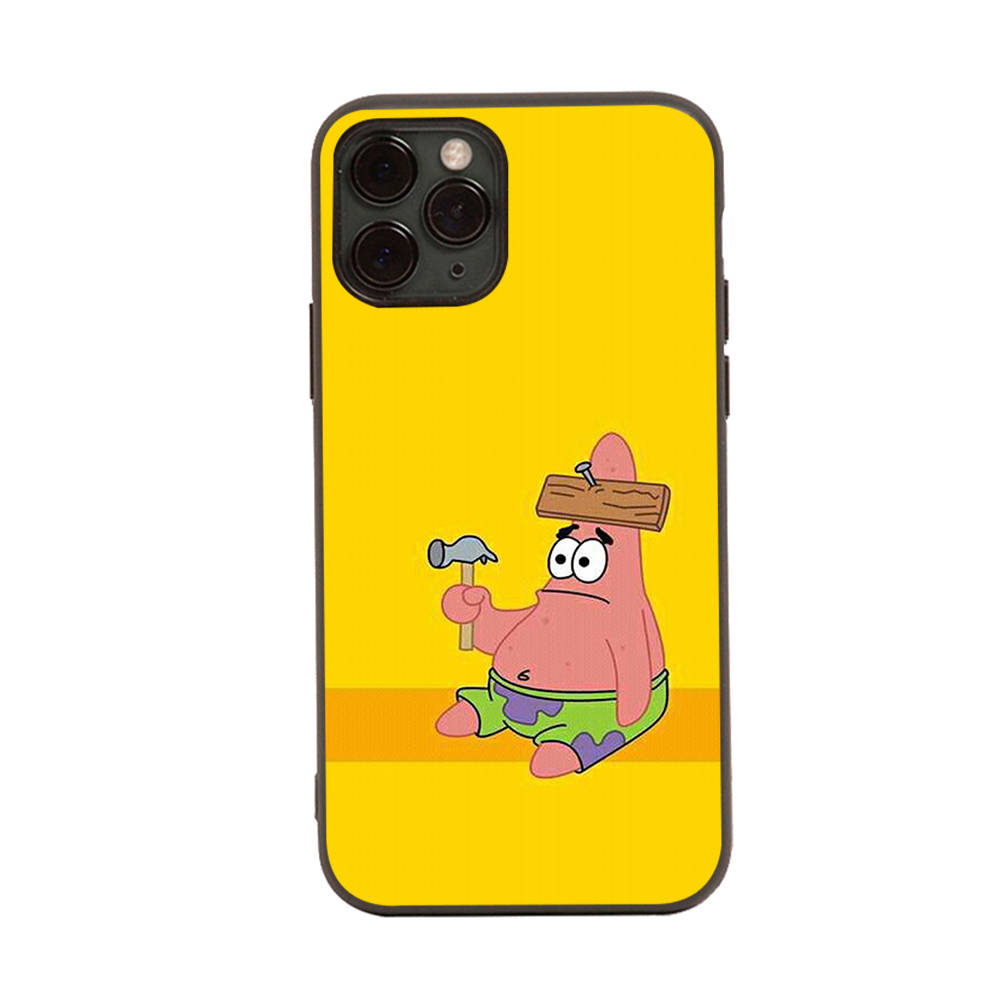PB5 Patrick Star Black Sofe Case for iPhone 16 15 Plus 14 13 Pro 8 SE XR XS Max P30 Nova 5T Y5P Y6 Y7 Y8P Y9 Realme C30 C33 C31 VIVO Y36 V27