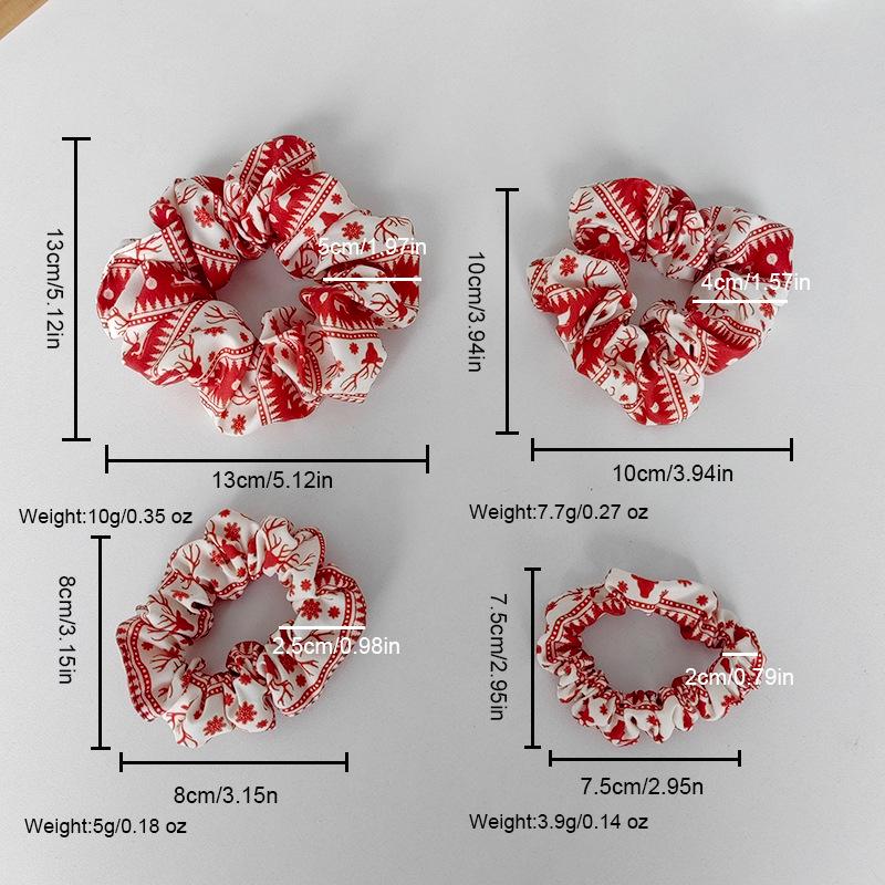 2024 Fashion Satin Christmas Scrunchie: High Elastic Hair Tie for Women