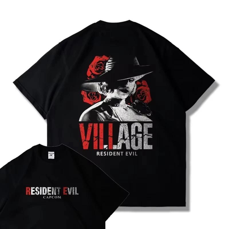 Classic Horror Game Print Short-sleeved Harajuku Y2k Top Sporty High Street T-shirt Casual Loose Streetwear Unisex