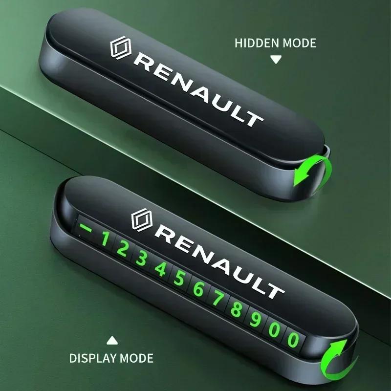 Car Styling Temporary Parking Card Phone Number Card Plate For Renault DACIA Logan Scenic Loguna Kadjar Twingo Auto AccessoriesB