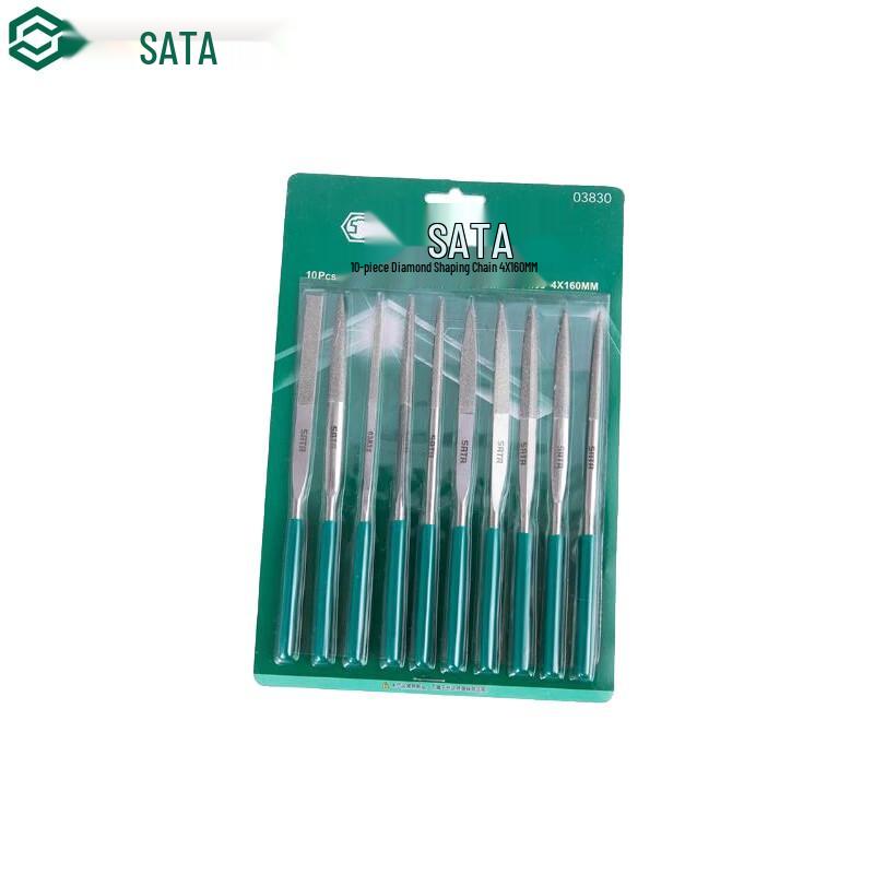 SATA 10-Piece Diamond Needle File Set 4x160mm