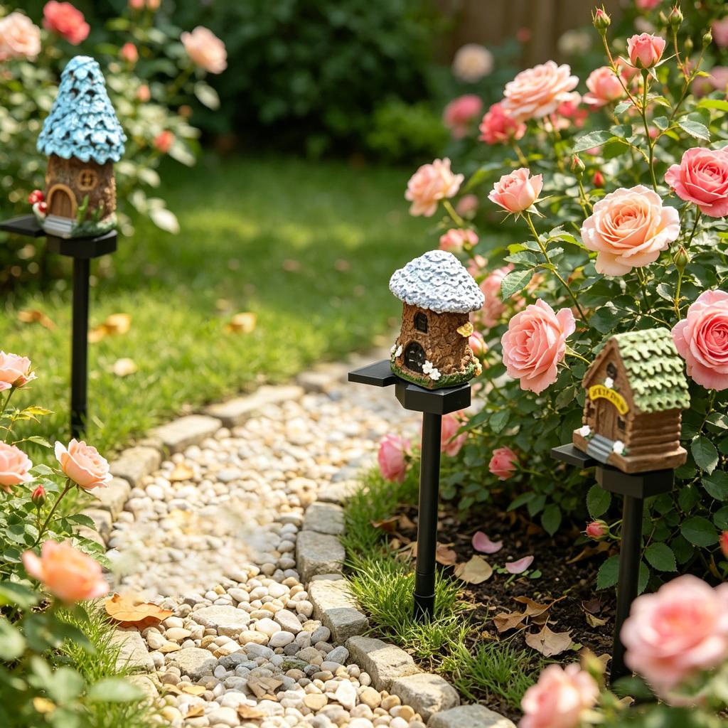 Resin Garden Light Outdoor Decorative Landscape Lawn House Stake Lighting for Yard Patio Walkway