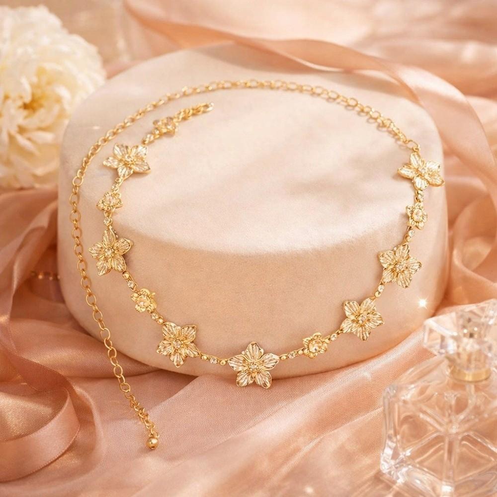 Metal Waist Chain Charm Bikini Belly Belt Elegant Flower Body Chain Party