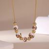 Temperament national style blue and white porcelain round bead fringed necklace, simple and versatile high-end necklace
