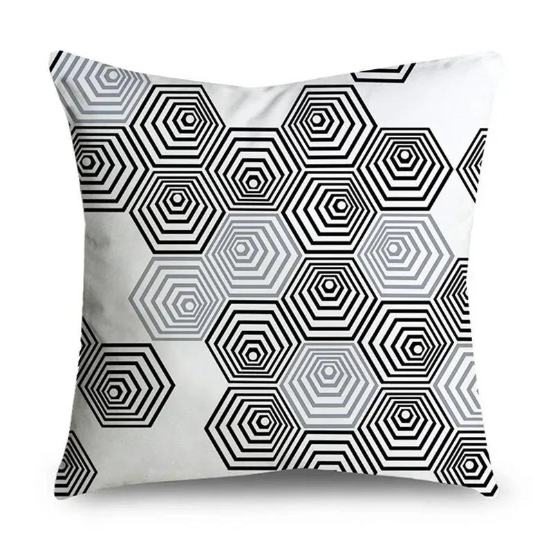 Simple Grey Pattern Throw Pillow Cover With Short Plush Print For Living Room Decoration Cushion Cover Pillow Covers Decorative