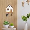 Kreativer Holz-Wandhalter Schlüsselhalter 5-Haken-Design Mehrzweck-Schlüsselregal Hausform Rustikale Dekorationshaken Eingangsbereich