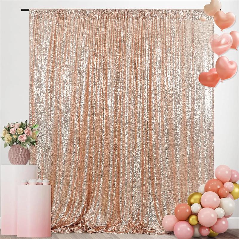 1PCS Sequin Backdrop,Glitter Background Curtains Shimmer Photography for Party Wedding Birthday Christmas Baby Shower Back Drop Decor