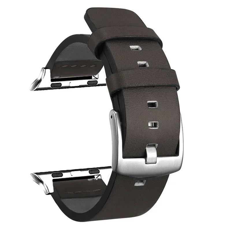 Leather Strap for Apple Watch Ultra 2 Band 49mm 9 8 7 45mm 41mm High Quality Strap for IWatch Series 6 SE 5 4 44mm 40mm Correa