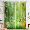 2pcs,2D plane printing Curtains Roller Blinds Butterfly Meadow(1) Polyester Easy Install (without rod) Home Decor for Living