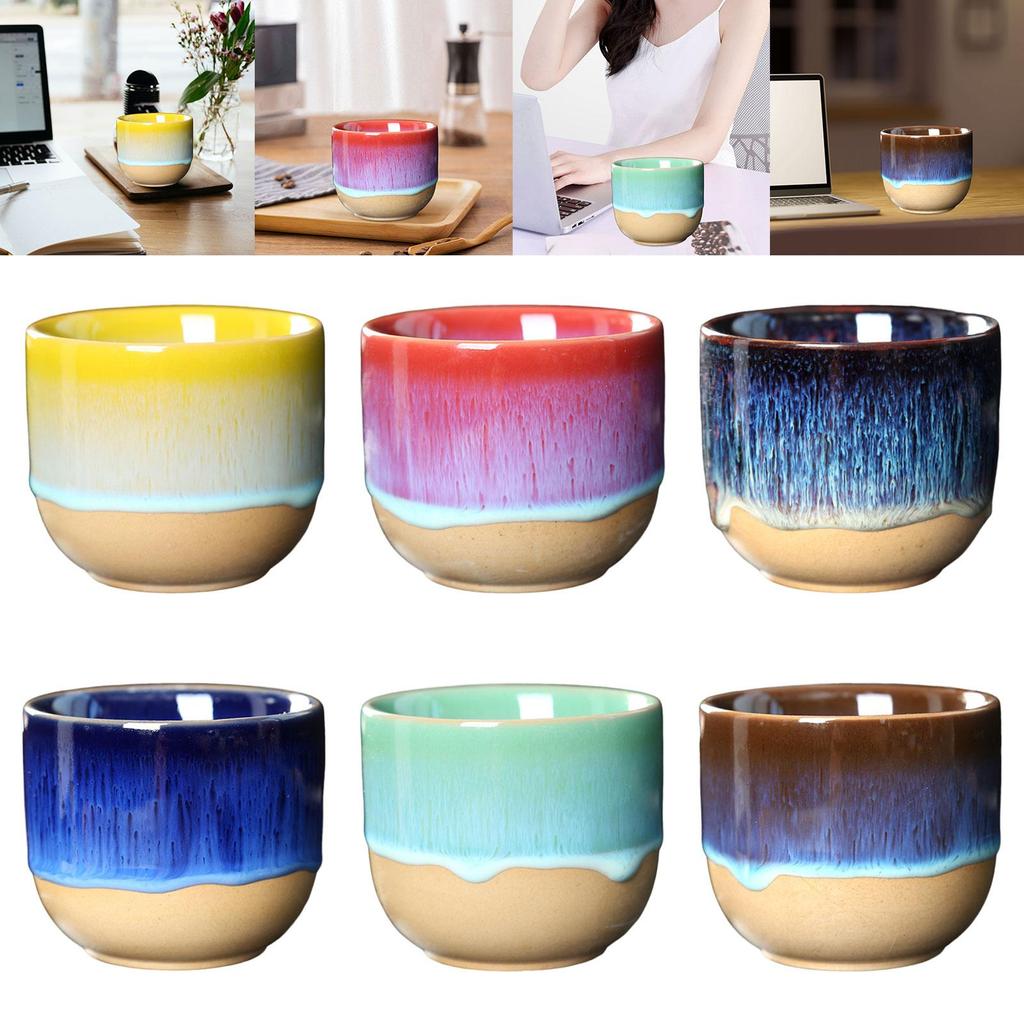 Ceramic Cups 150ml Sake Cup Traditional Japanese Style Kung Fu Tea Cup Coffee Cup for Tea Water Espresso Cappuccino Juice
