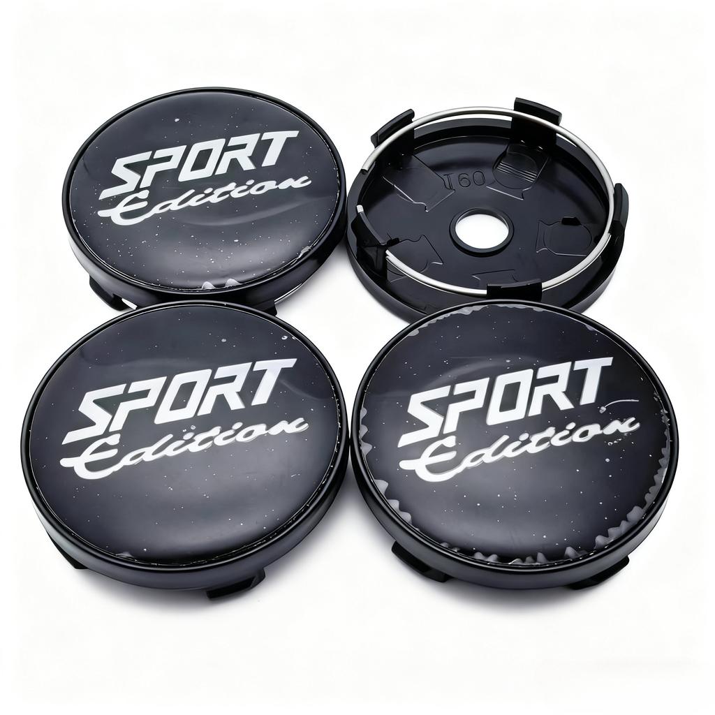 4pcs SPORT Edition Logo Emblem Car Wheel Center Caps 60mm 56mm Wheels Hub Centre Cap Rim Hubcaps Cover Replace Car Accessories