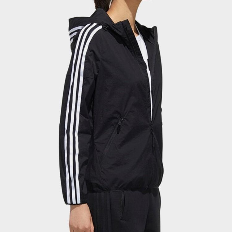 Adidas Loose Casual Long Sleeve Hooded Jacket Unisex Outerwear Black FT2888
