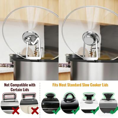 Stainless Steel Upgraded Slow Cooker Lid Holder Kitchen Counter Organizer For Pot Pan Lids Daily Cooking Accessory