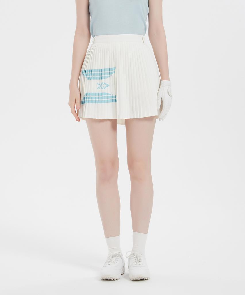 I Parka Folding Deco White Pleated Skirt