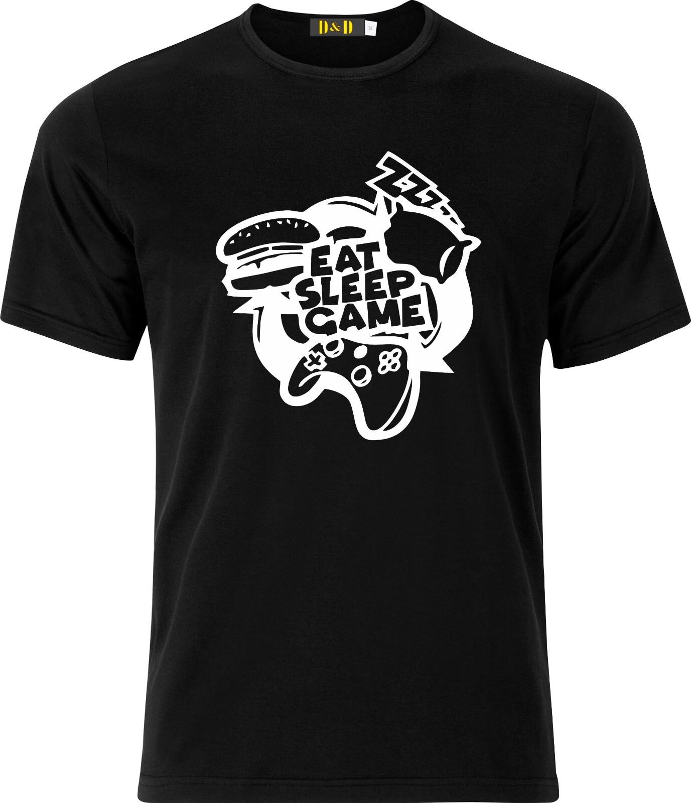 Eat Sleep Game xmas present funny humour cotton T Shirt Mens Womens Tees Top S