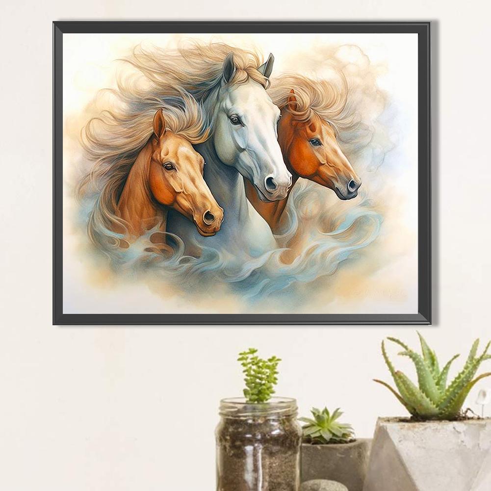 5D DIY Full Round Drill Diamond Painting Horse Kit Home Decoration Art Craft