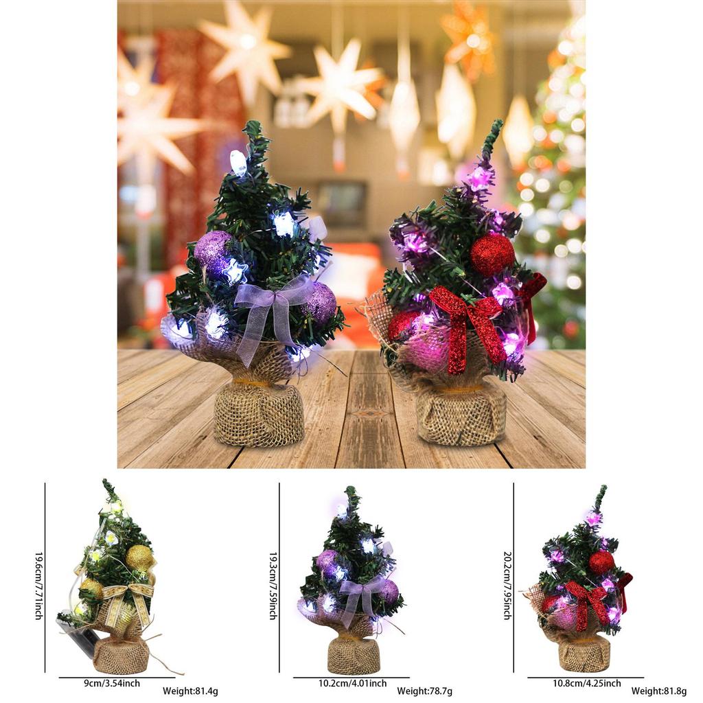 Mini Christmas Tree Decorative Led Light Tabletop Ornament For Festive Home Atmosphere