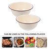 2Pcs Enamel Bowl Retro Kitchenware Large Capacity Deep Multipurpose Food Storage Basin Enamel Bowl Vintage Enamelware Basin