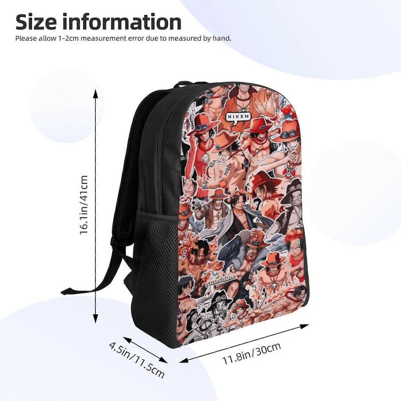 PortgasD Ace Anime Backpack Cartoon Travel Bags 3D Printed Casual Daypacks-SYS191