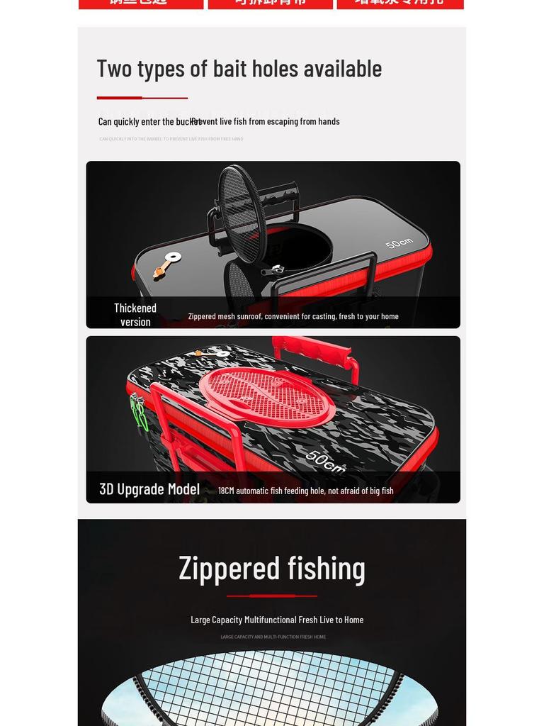 Multi-functional Foldable Fishing Bucket and Fish Protector