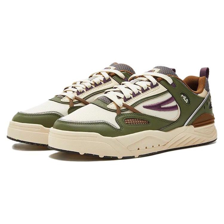 FILA Slam Leather Slip Resistant Durable Low Top Skate Shoes Men Sneakers White Green F12M321203FTO