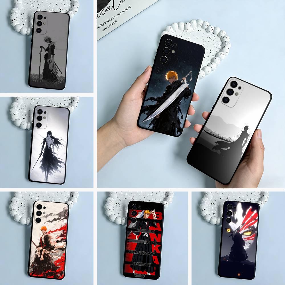 B-Bleach- Anime Ichigo Kurosaki Phone Case For Samsung S25,S24,S21,S22,S23,S30,Ultra,S20,Plus,Fe,Lite,Black Soft Silicone