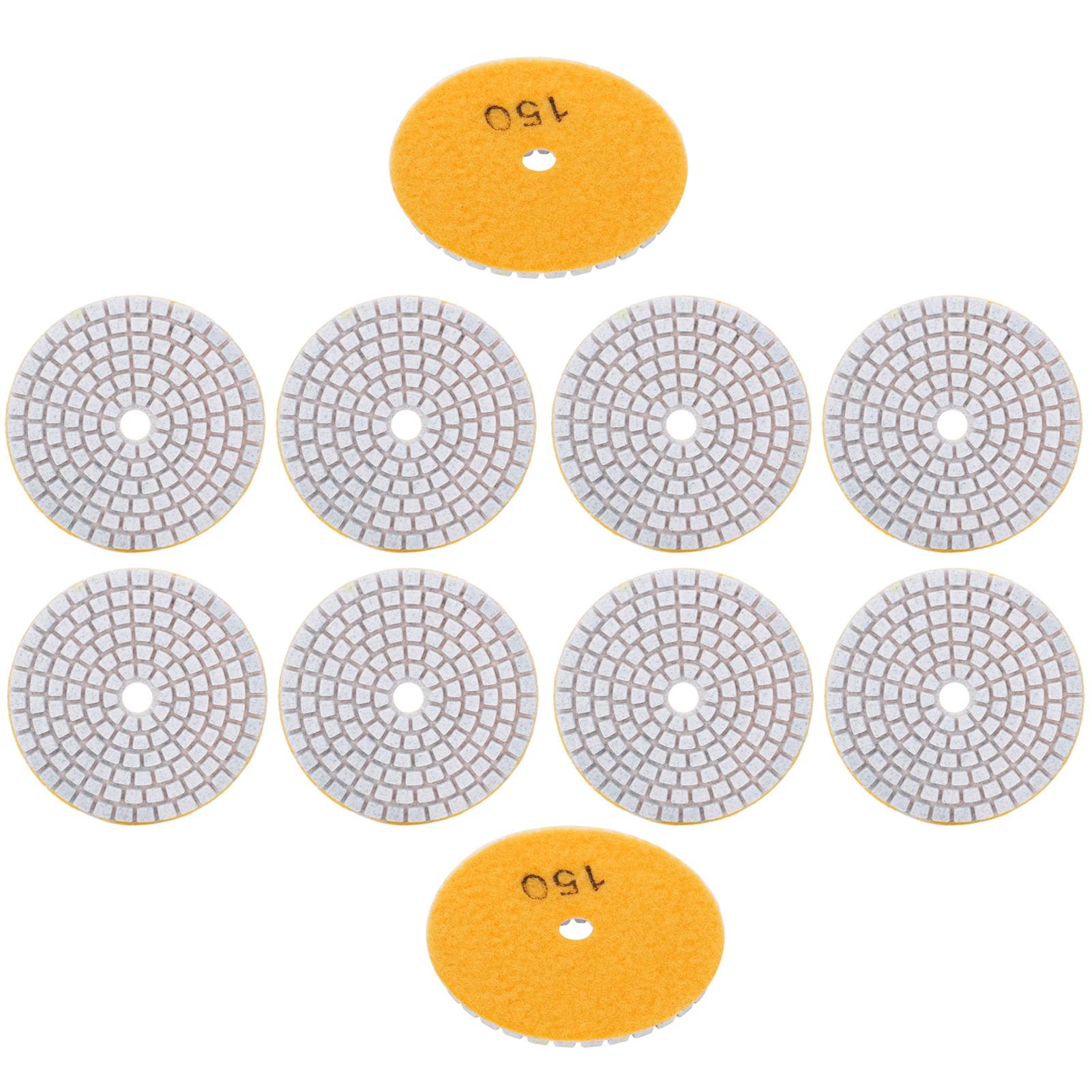 

10 шт. 3-дюймовые шлифовальные диски, полировальные пады, алмазные для мрамора, бетона, камней, зернистость 150