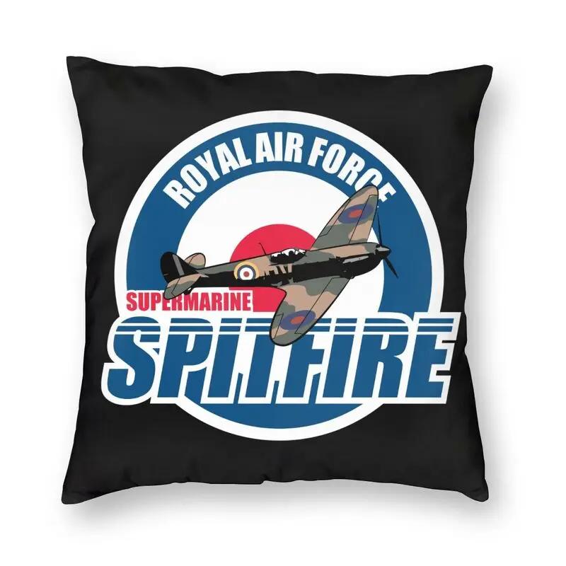Supermarine Spitfire Povlak na polštář RAF Warbird Vojenský Letadlo Letadlo WW2 Pohovka Potah na polštář Domácí dekorace Sametový povlak na polštář