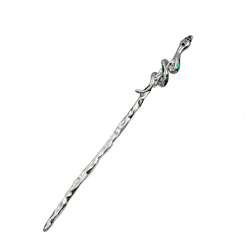 National Tide New Chinese Hairpin Liquid Metal Butterfly Hairpin Crescent Set Diamonds Vintage Bamboo Joints Tassel Hairpin Coiffure Hairpin