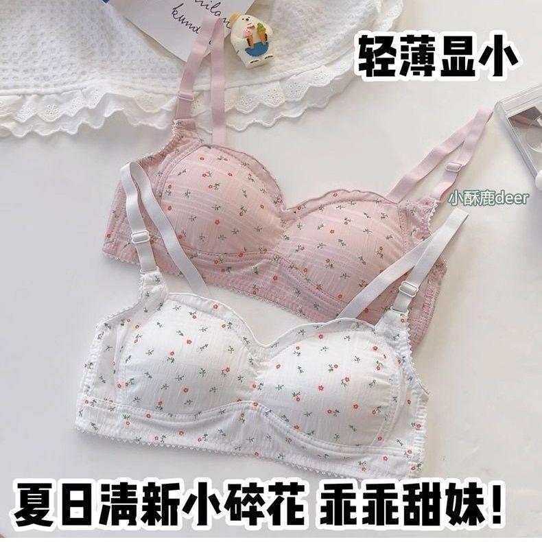 Japanese steel rim underwear bra women's small breasts thin summer cute sweet no new models development period students high school