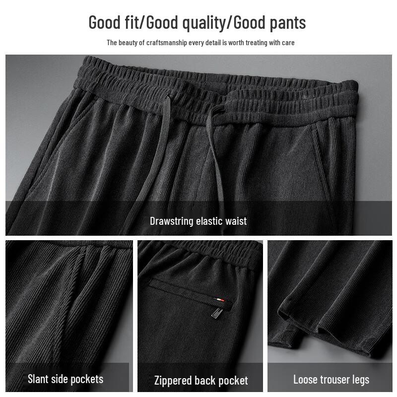 ROMON Men's Straight-Leg Warm Casual Pants