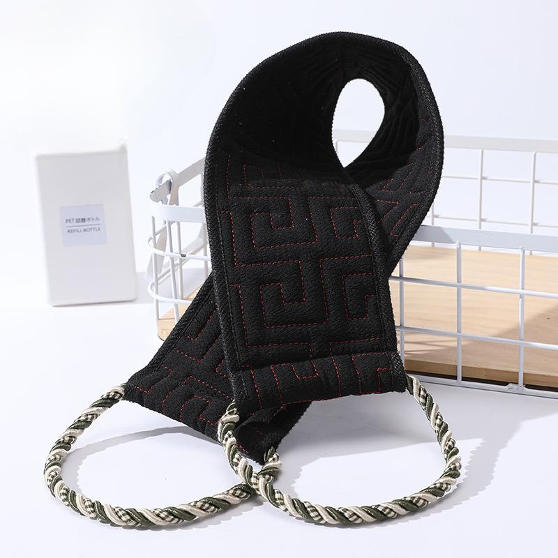 

Мужское специальное банное полотенце крупнозернистое сильное для растирания спины от грязи большое бытовое удлиненные перчатки двустороннее банное полотенце чёрный