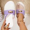 Women's Shoes Fashionable Mesh Flat Shoes Comfortable and Breathable Slippers Hollow Out Shoes for Summer